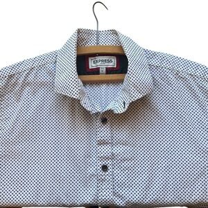 Express Casual Button Down Shirt White and Black